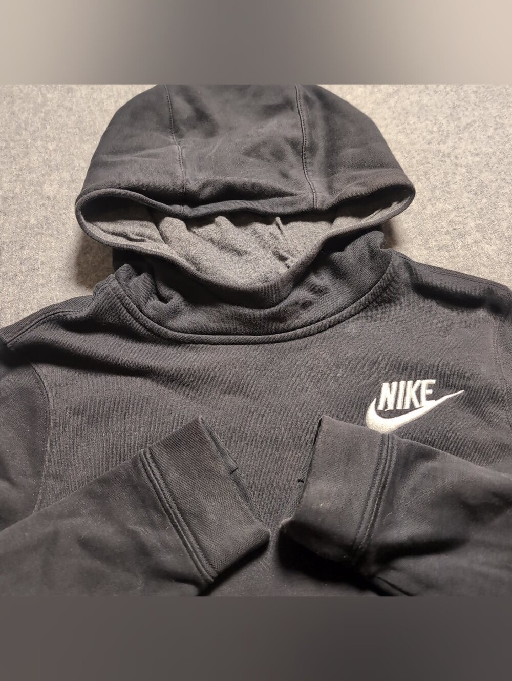 Nike Futura Embroidered Logo Pullover Hoodie Sweatshirt Black Medium